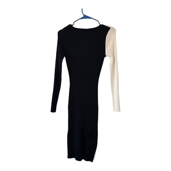 Planet Gold Sweater Dress Women Medium Black White NWT - Picture 4 of 9